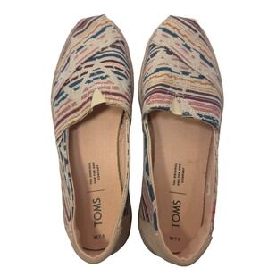 TOMS Women's Espadrille‎ Slip On Shoes Multi Color Woven Size 7.5